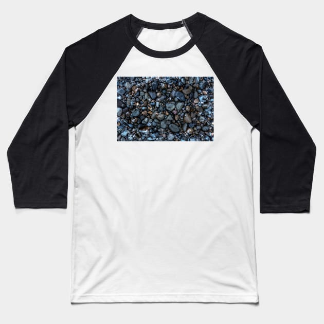 Newgale Pebble Beach Baseball T-Shirt by tommysphotos